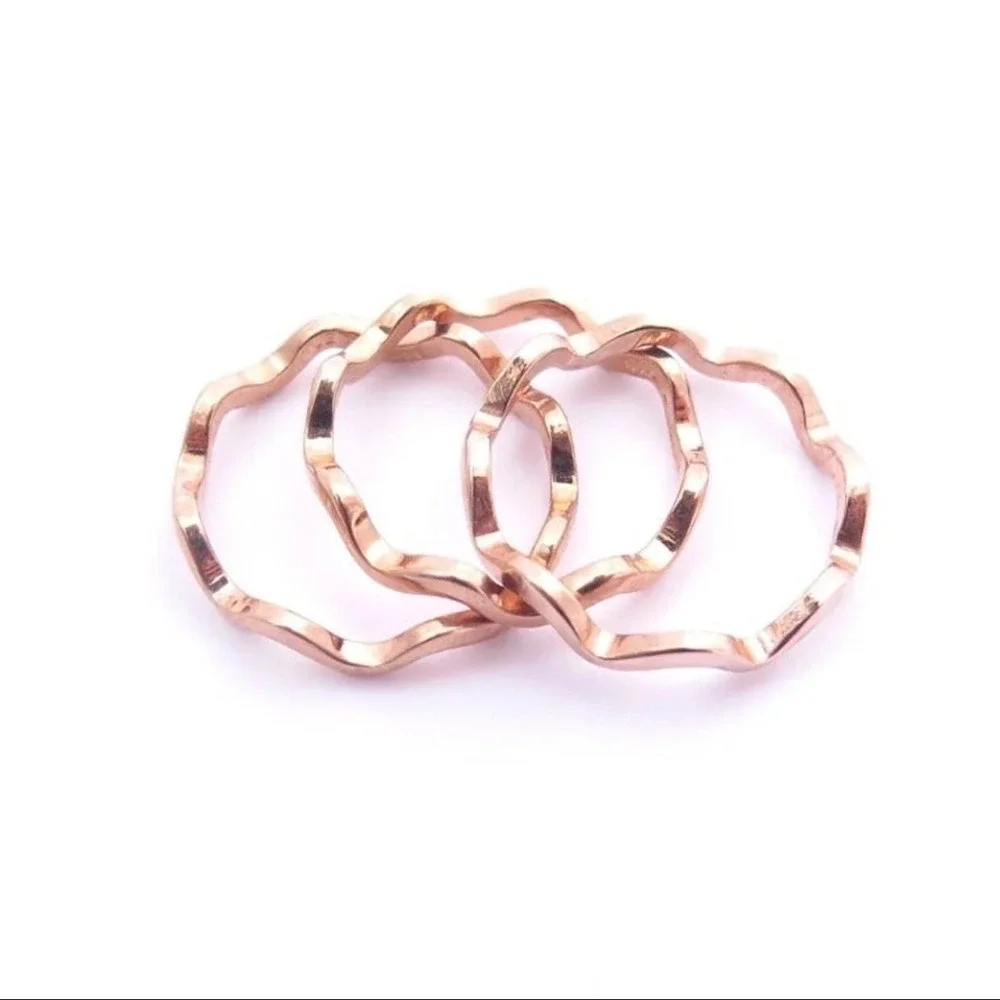 Vintage 14K GE Rose Gold Stackable‎ Rings Size 6.5